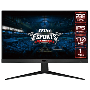 MSI G2412 24" FHD Gaming Monitor - 170Hz, 1ms, IPS Panel, FreeSync Premium This monitor supports AMD FreeSync Premium, which synchronizes the display’s refresh rate with your GPU to eliminate screen tearing and stuttering, ensuring ultra-smooth gameplay. The monitor also features a wide color gamut, providing more realistic and refined colors, enhancing your overall gaming experience. Ergonomically designed with a tilt-adjustable stand, the G2412 offers comfortable viewing for extended gaming sessions. The monitor also incorporates advanced technologies like Anti-Flicker and Low Blue Light to reduce eye strain, allowing for longer, more comfortable use. The frameless design allows for an immersive viewing experience, especially in multi-monitor setups.