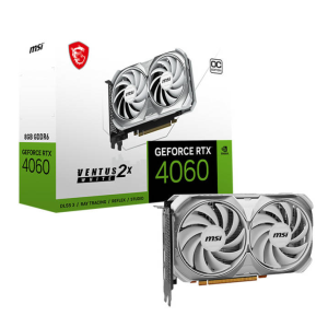 MSI GeForce RTX 4060 Ventus 2X White 8G OC VGA - 8GB GDDR6, Dual-Fan, Ray Tracing, DLSS 3