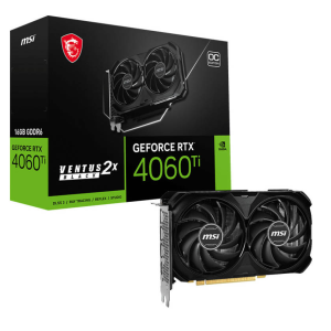 MSI GeForce RTX 4060 Ti VENTUS 2X BLACK 16G OC VGA - 16GB GDDR6, Dual-Fan, Ray Tracing, DLSS 3