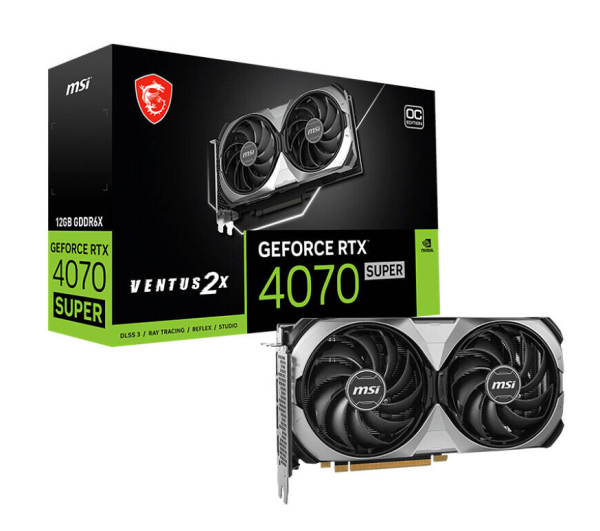 MSI GeForce RTX 4070 SUPER 12G VENTUS 2X OC VGA - 12GB GDDR6X, Dual-Fan, Ray Tracing, DLSS 3