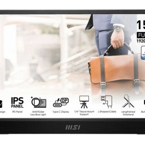 MSI PRO MP161 E2 15.6" Portable Monitor - FHD, 60Hz, USB-C, IPS Panel