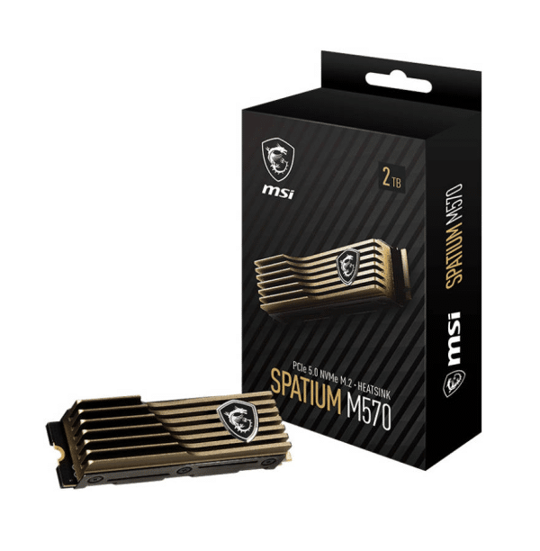 MSI Spatium M570 2TB PCIe 5.0 NVMe M.2 HS - 10,000 MB/s Read, 10,000 MB/s Write, 1400 TBW